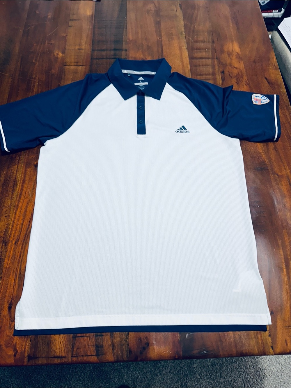 Adidas Men’s White & Navy Golf Polo Shirt